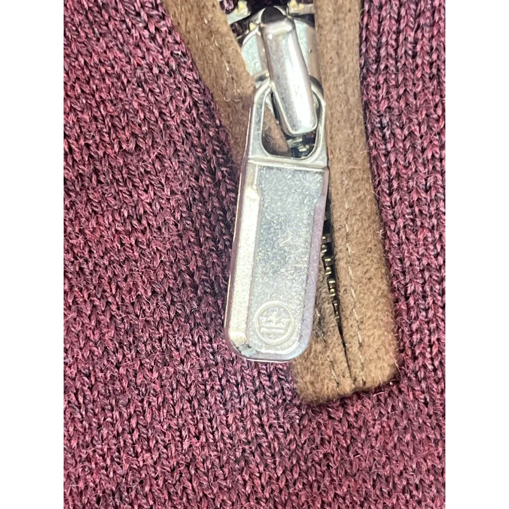 Peter Millar Sweater Mens XL Burgundy Quarter Zip Merino Wool Blend Horse Logo‎
